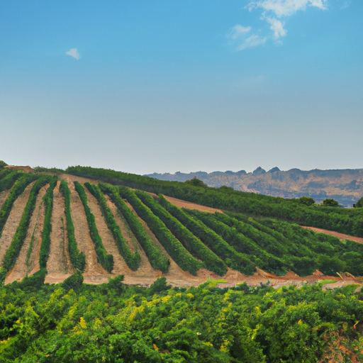 A panoramic image of lush, rolling vineyards under the Israeli sun