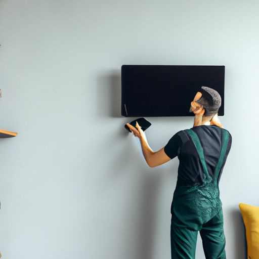 טכנאי מקצועי התקנת טלוויזיה על הקיר